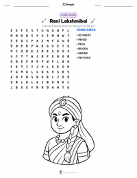 Rani Lakshmibai druckbare Arbeitsblatt Vorschau