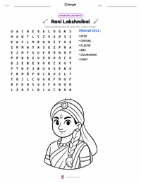 Aperçu de la feuille de travail imprimable Rani Lakshmibai