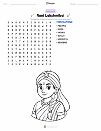 Prabaca lembar kerja cetak Rani Lakshmibai