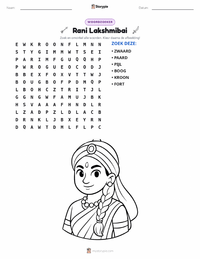 Rani Lakshmibai afdrukbare werkblad voorbeeld