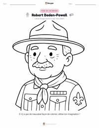 Page de coloriage Robert Baden-Powell pour les enfants