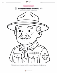 Halaman mewarnai Robert Baden-Powell untuk anak-anak