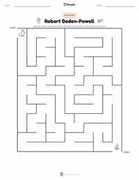 Robert Baden-Powell afdrukbare werkblad voorbeeld