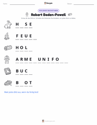 Robert Baden-Powell druckbare Arbeitsblatt Vorschau