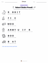 Robert Baden-Powell printable worksheet preview