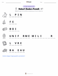 Aperçu de la feuille de travail imprimable Robert Baden-Powell