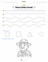 Aperçu de la feuille de travail imprimable Robert Baden-Powell