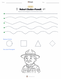 Anteprima della scheda stampabile di Robert Baden-Powell