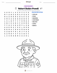 Prévia da folha de atividades imprimível Robert Baden-Powell