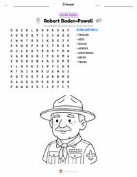 Robert Baden-Powell yazdırılabilir çalışma sayfası önizlemesi
