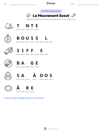 Aperçu de la feuille de travail imprimable Le Mouvement Scout