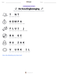 De Scoutingbeweging afdrukbare werkblad voorbeeld