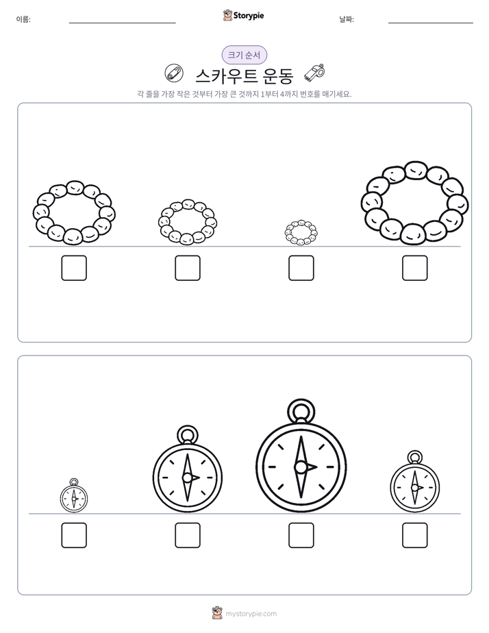 크기 순서