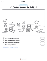 Frédéric Auguste Bartholdi printable worksheet preview