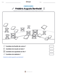 Aperçu de la feuille de travail imprimable Frédéric Auguste Bartholdi