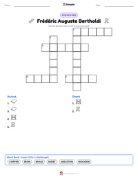 Frédéric Auguste Bartholdi printable worksheet preview