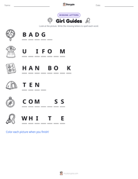 Girl Guides printable worksheet preview