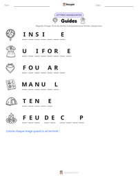 Aperçu de la feuille de travail imprimable Guides