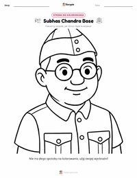 Strona do kolorowania Subhas Chandra Bose dla dzieci