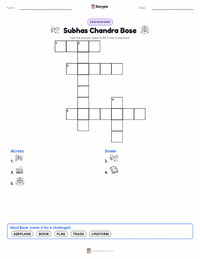 Subhas Chandra Bose printable worksheet preview