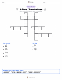 Aperçu de la feuille de travail imprimable Subhas Chandra Bose