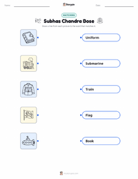 Subhas Chandra Bose printable worksheet for kids