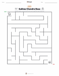 Subhas Chandra Bose printable worksheet preview