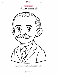 J. M. Barrie çocuklar için boyama sayfası