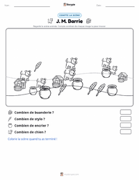 Aperçu de la feuille de travail imprimable J. M. Barrie