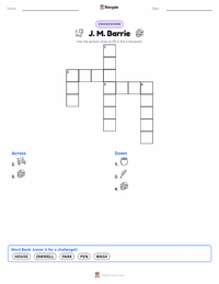 J. M. Barrie printable worksheet preview