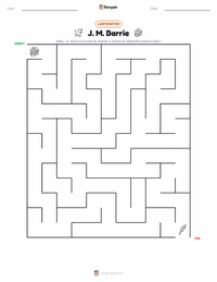 Aperçu de la feuille de travail imprimable J. M. Barrie