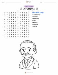 Prévia da folha de atividades imprimível J. M. Barrie