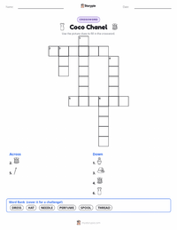Coco Chanel printable worksheet preview