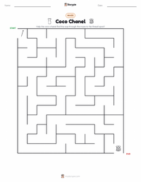 Coco Chanel printable worksheet preview