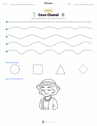 Coco Chanel printable worksheet preview