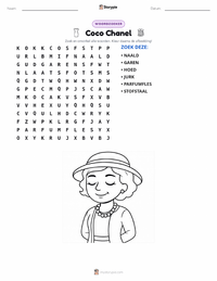 Coco Chanel afdrukbare werkblad voorbeeld