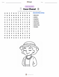 Prévia da folha de atividades imprimível Coco Chanel