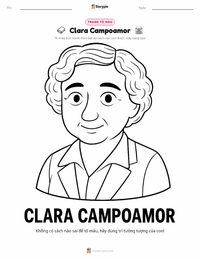 Trang tô màu Clara Campoamor cho trẻ em