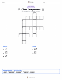 Clara Campoamor printable worksheet preview
