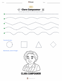 Aperçu de la feuille de travail imprimable Clara Campoamor