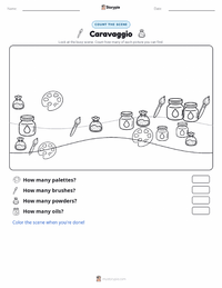 Caravaggio printable worksheet preview