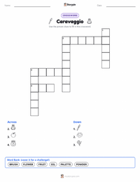 Caravaggio printable worksheet preview
