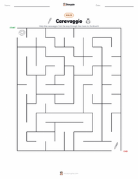 Caravaggio printable worksheet preview