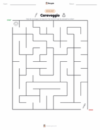 Caravaggio afdrukbare werkblad voorbeeld