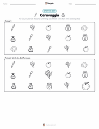 Caravaggio printable worksheet preview