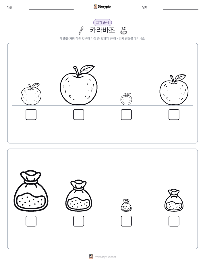 크기 순서