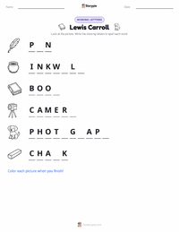 Lewis Carroll printable worksheet preview