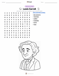 Vista previa de la hoja de trabajo imprimible de Lewis Carroll