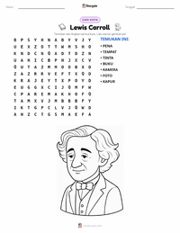 Prabaca lembar kerja cetak Lewis Carroll