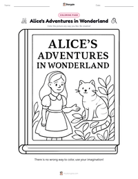 Alice's Adventures in Wonderland coloring page for kids